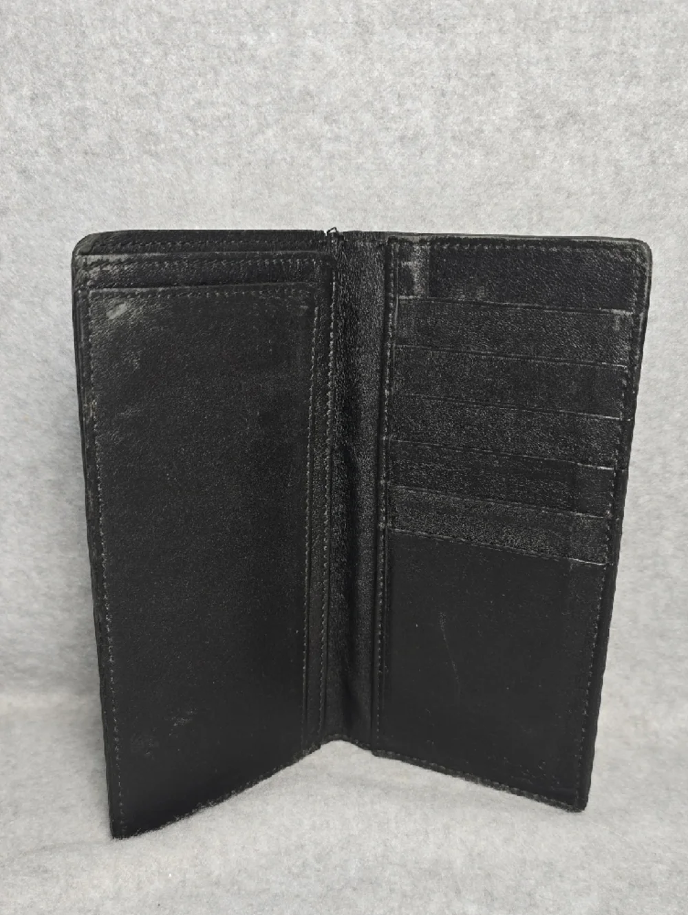 Gucci Guccissima Black Embossed GG Leather Long Wallet Vintage